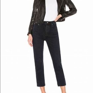 Agolde Riley High Rise Straight Crop in Satellite